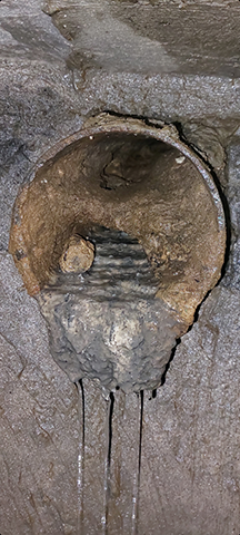 Concrete in pipe
