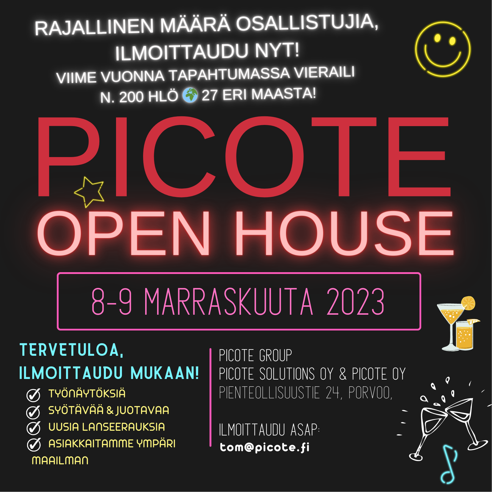 Picote Open House 2023 Porvoo Suomi kutsu